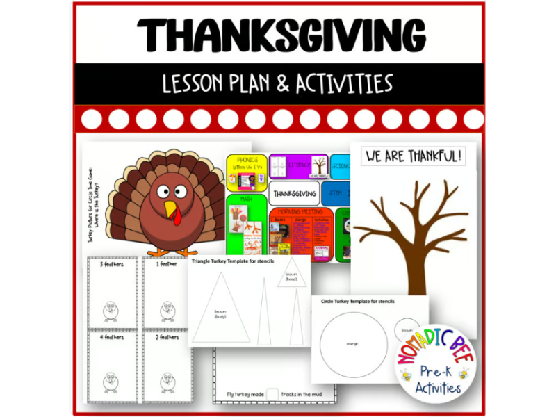 Thanksgiving Themed Lesson Plan & Printables