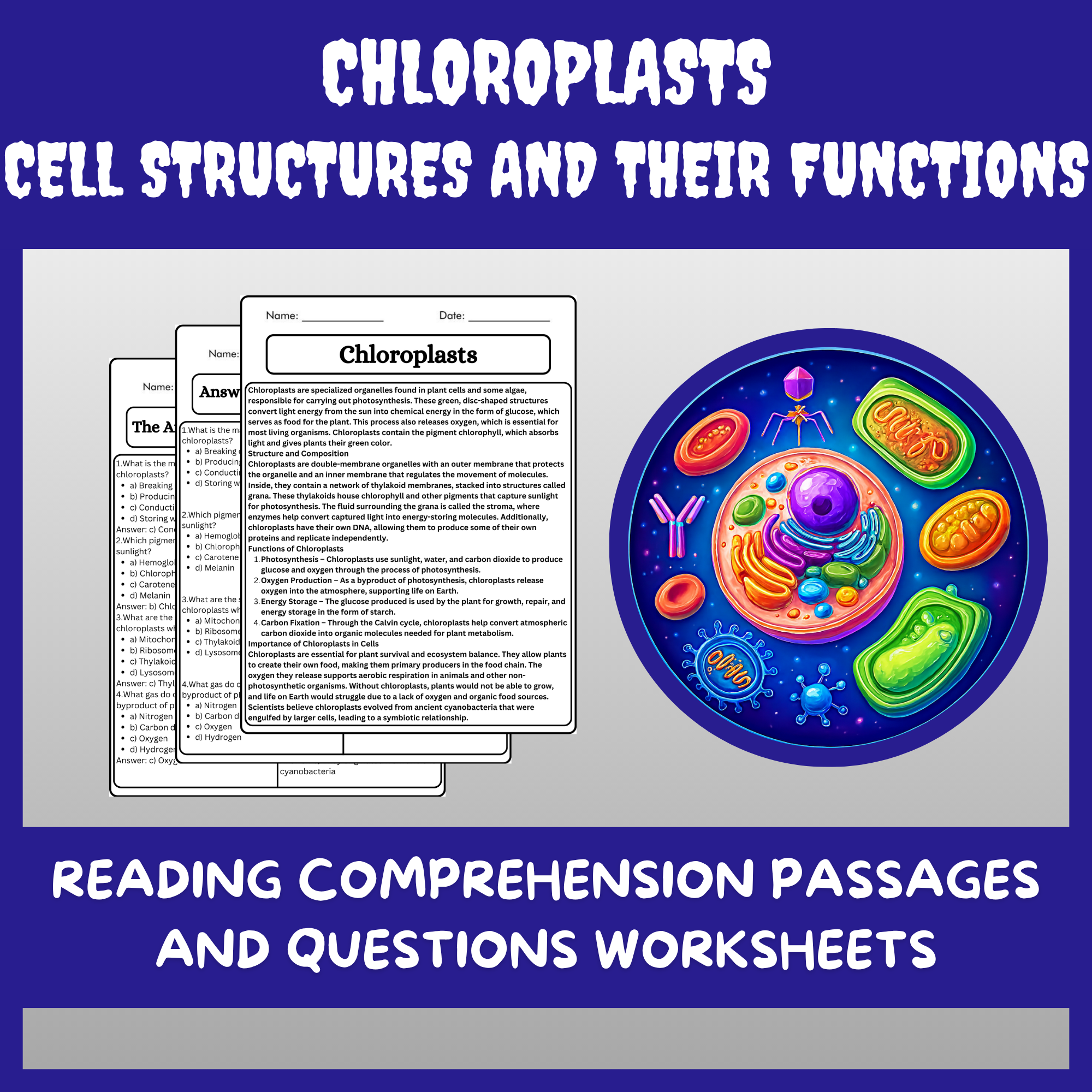 Chloroplasts - Cell Structures and Their Functions Reading ...