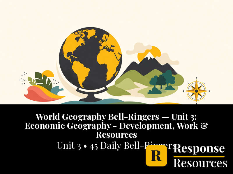 World Geography Bell Ringers Unit 3 - 45 Daily Warm-Ups (Grades 6-12)