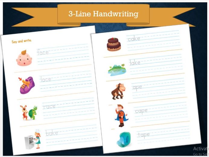Four-Letter Word Writing Practice | Phonics Worksheets with 3-Line Handwriting