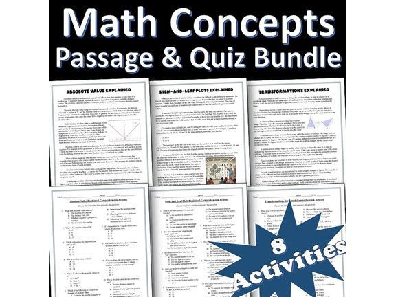 Math Concepts - Comprehension Passage & Activity Bundle | Editable ...
