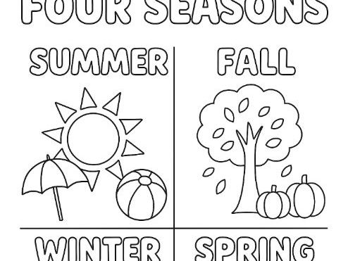 Four Seasons Colouring Sheet