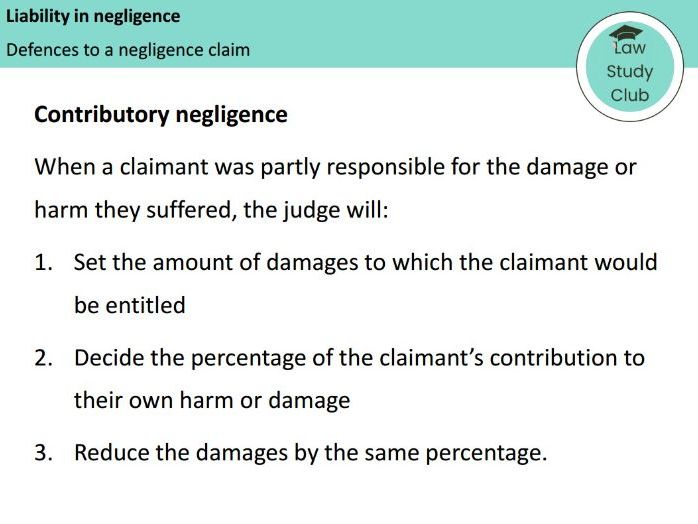 Tort defences and remedies - Lesson slides (AQA A-level law)