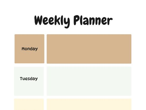 Weekly Planner & Organisation Templates