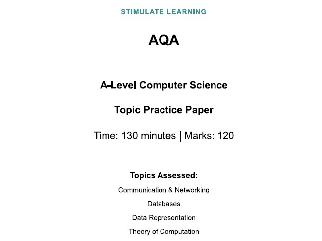 AQA A-Level Computer Science Topic Paper