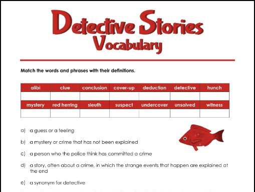 Detective Stories Vocabulary Activities