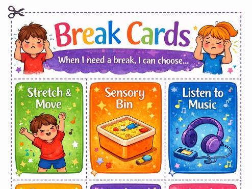 I Need a Break Communication Cards | SEN Visual Support | Calm Corner & Emotional Regulation