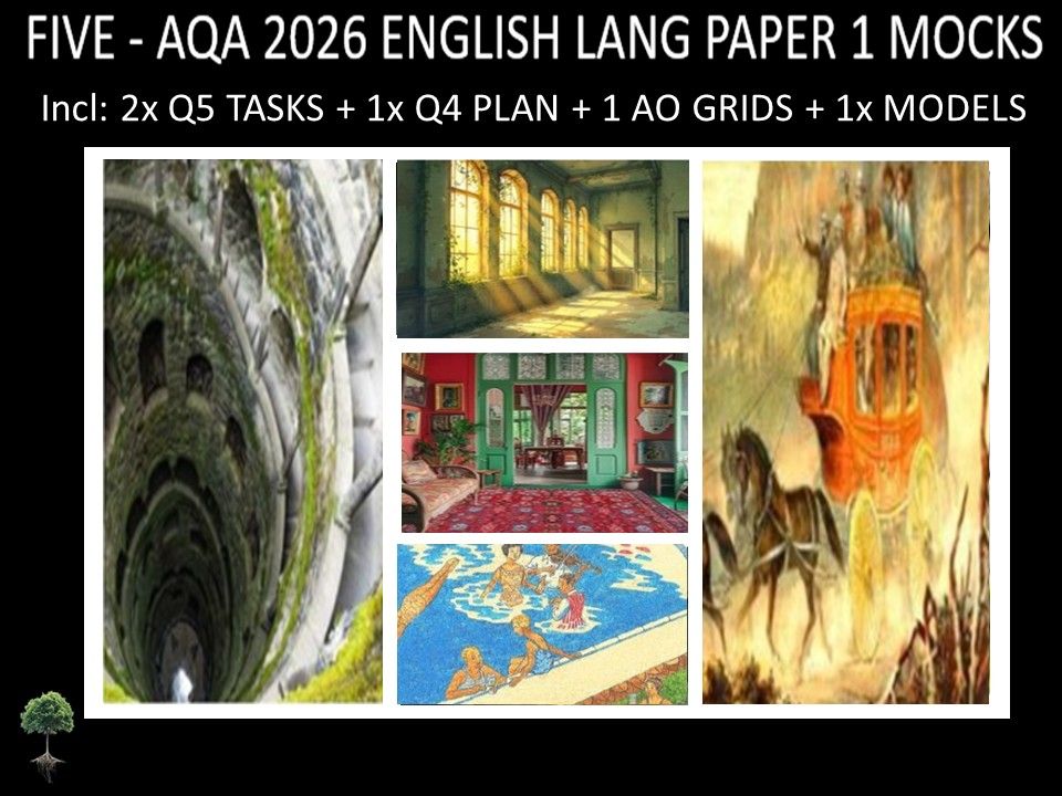FIVE - AQA PAPER 1 | 2026 FULL MOCKS | Q5 TASKS | Q4 PLAN |AO GRIDS | MODELS