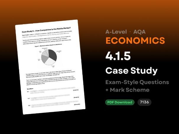 A-Level AQA Economics: 4.1.5 Case Study