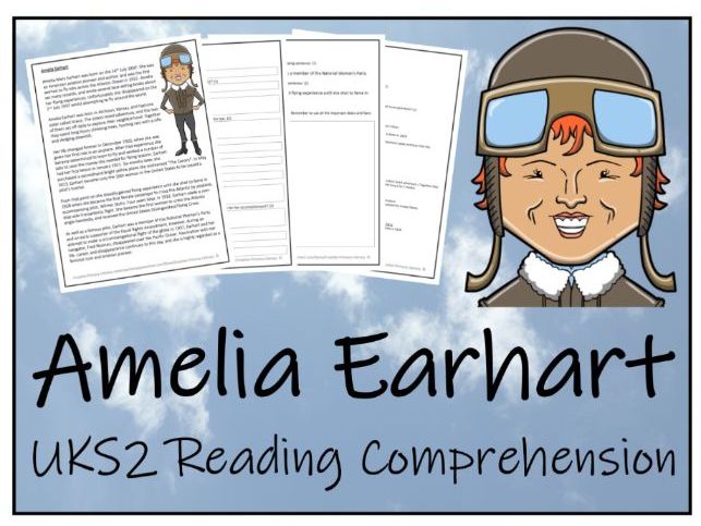 UKS2 Amelia Earhart Reading Comprehension Activity