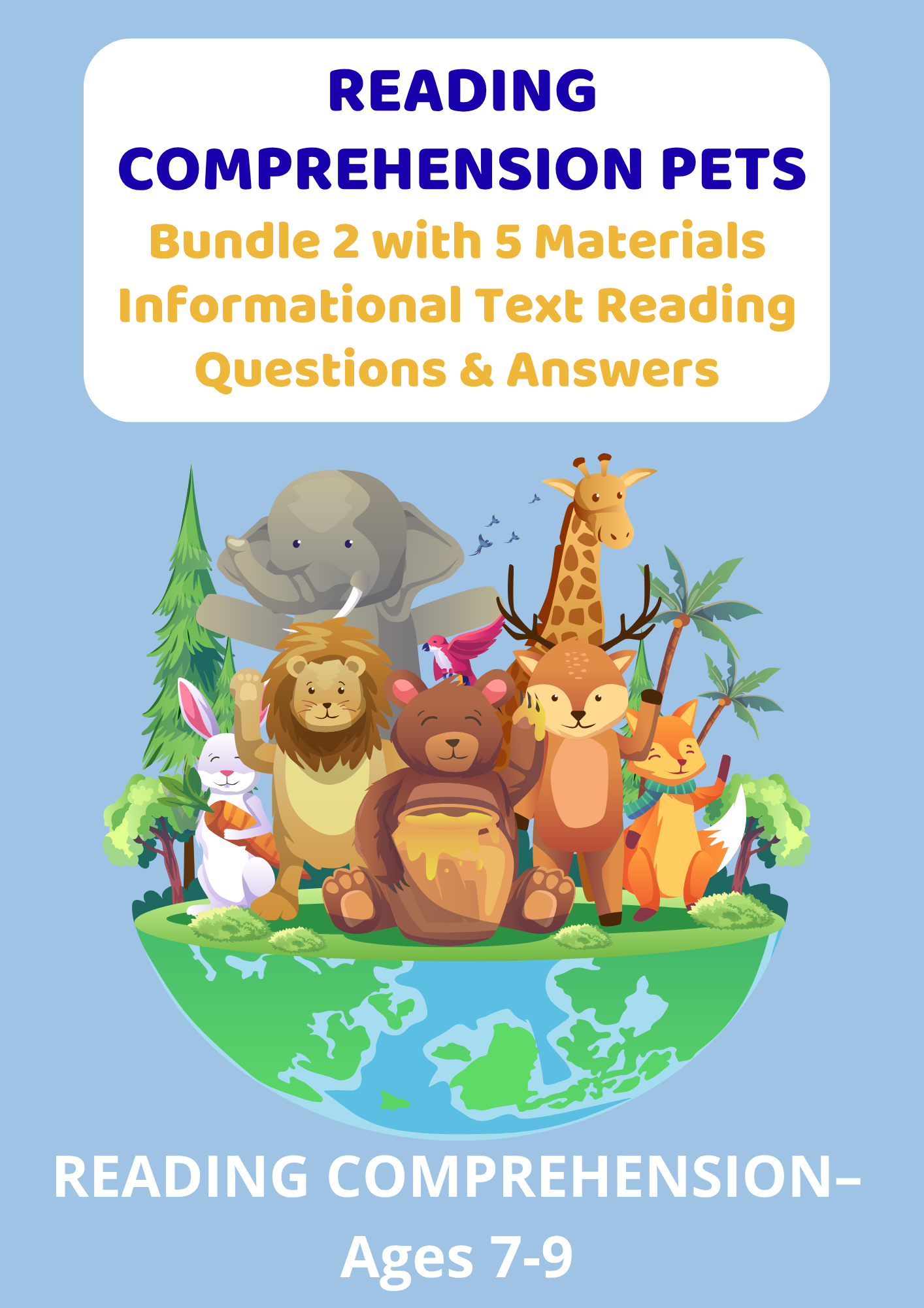 Reading Comprehension Pets - Bundle 2 with  5 Materials Informational Text