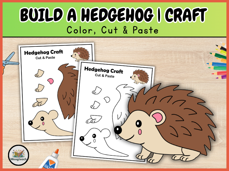 Hedgehog Paper Hat Craft | Woodland Animals | Autumn | Cut and Paste | EYFS | KS1