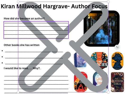 Author Focus Worksheet- Kiran Millwood Hargrave