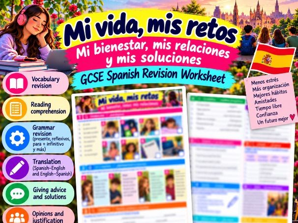 GCSE Spanish Problems & Advice Revision Worksheet | Wellbeing, Relationships & Social Media
