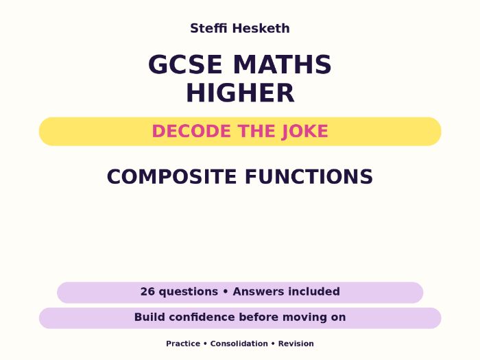 Composite Functions | GCSE Decode the Joke + Answers