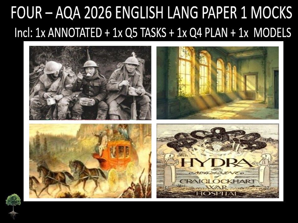Four AQA 2026 English Language Paper 1 | Annotated, Q5 Tasks, Q4 Plan, Models
