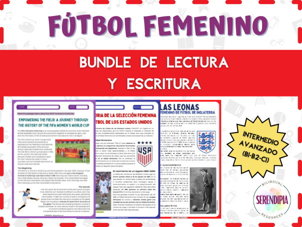 BUNDLE | Fútbol Femenino | PACKS DE LECTURA Y ESCRITURA | Women's Football Spanish