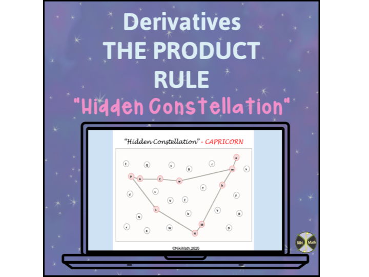 Derivatives THE PRODUCT RULE - "Hidden Constellation" Activity