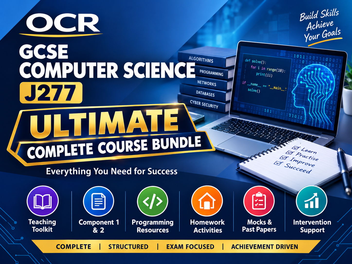 OCR GCSE Computer Science J277 ULTIMATE COMPLETE COURSE BUNDLE | Teaching Toolkit, Component 1 & 2, Programming, Homework, Mocks & Intervention