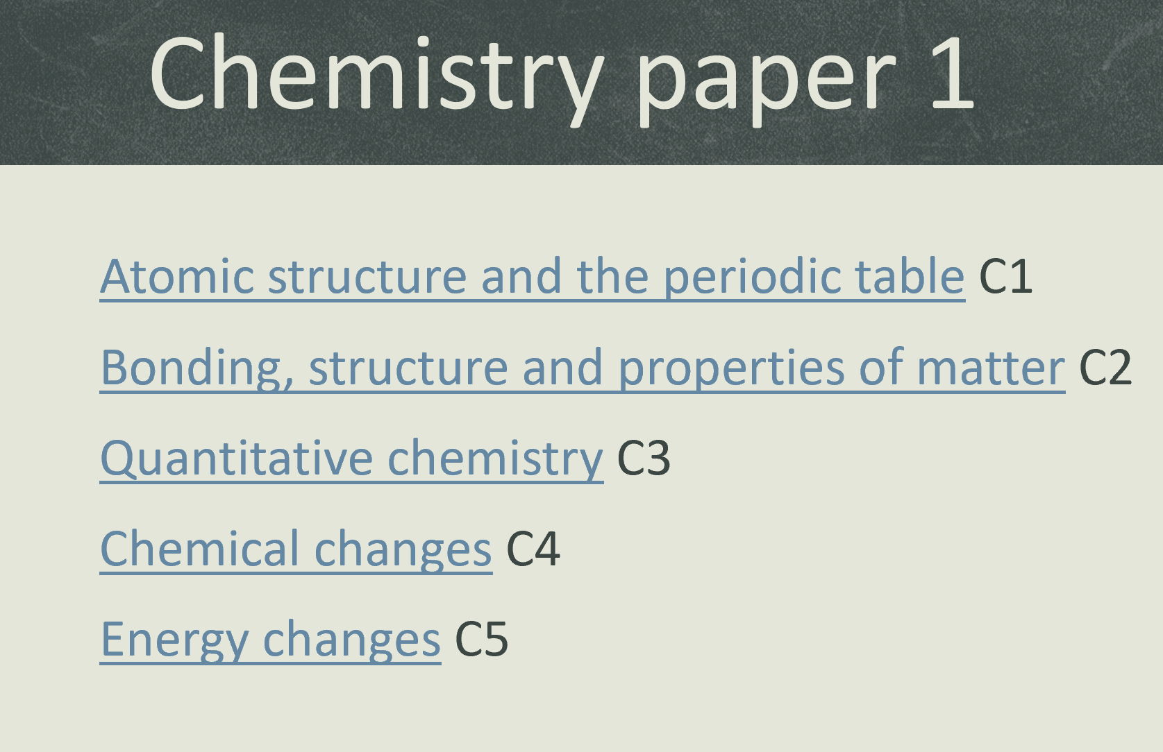 GCSE Chemistry Revision (Paper 1 and Paper 2)