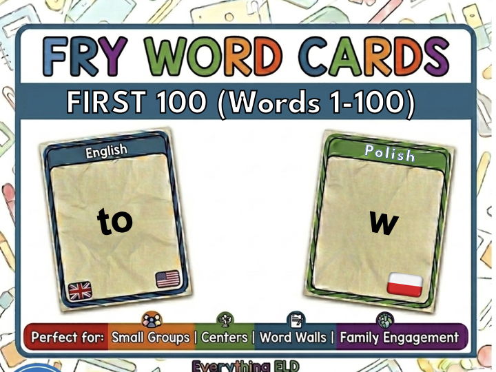 Polish-English Fry Words: First 100 Flashcards
