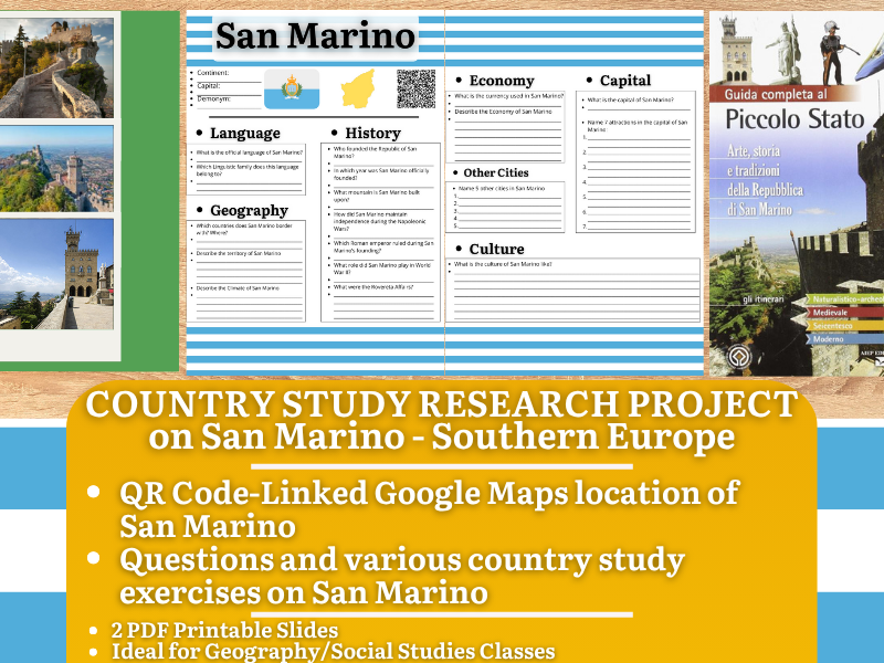 Country Study Research Project - San Marino - Social Studies Report - Southern Europe