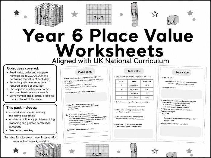 YEAR 6 PLACE VALUE - Fluency, problem solving and reasoning
