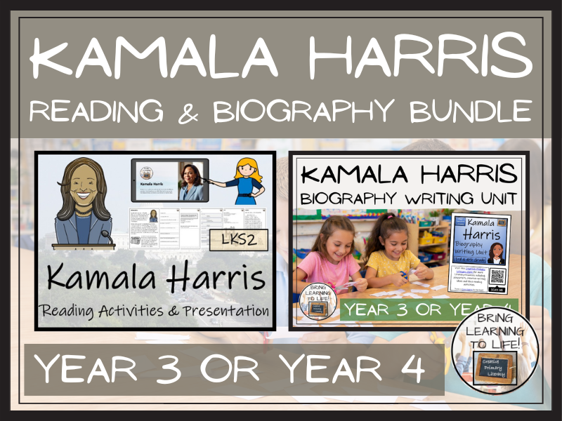 Kamala Harris Reading Comprehension & Biography Bundle | LKS2