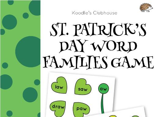 St. Patrick’s day word families game