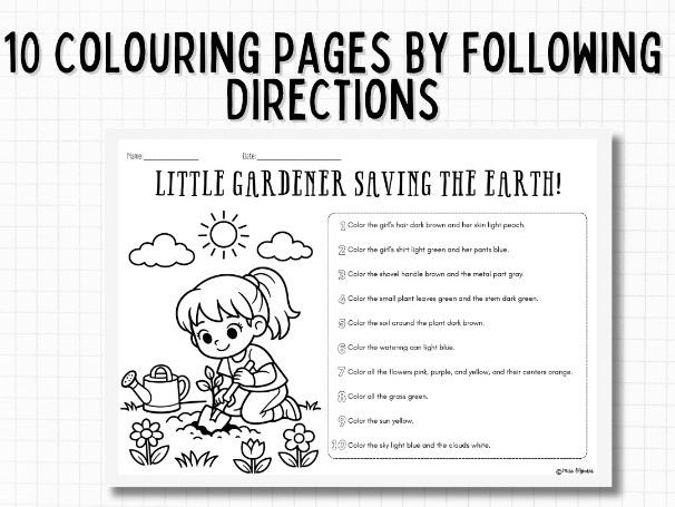 Earth Day Following Instructions Colouring | Listening Activity | ESL / EAL Primary