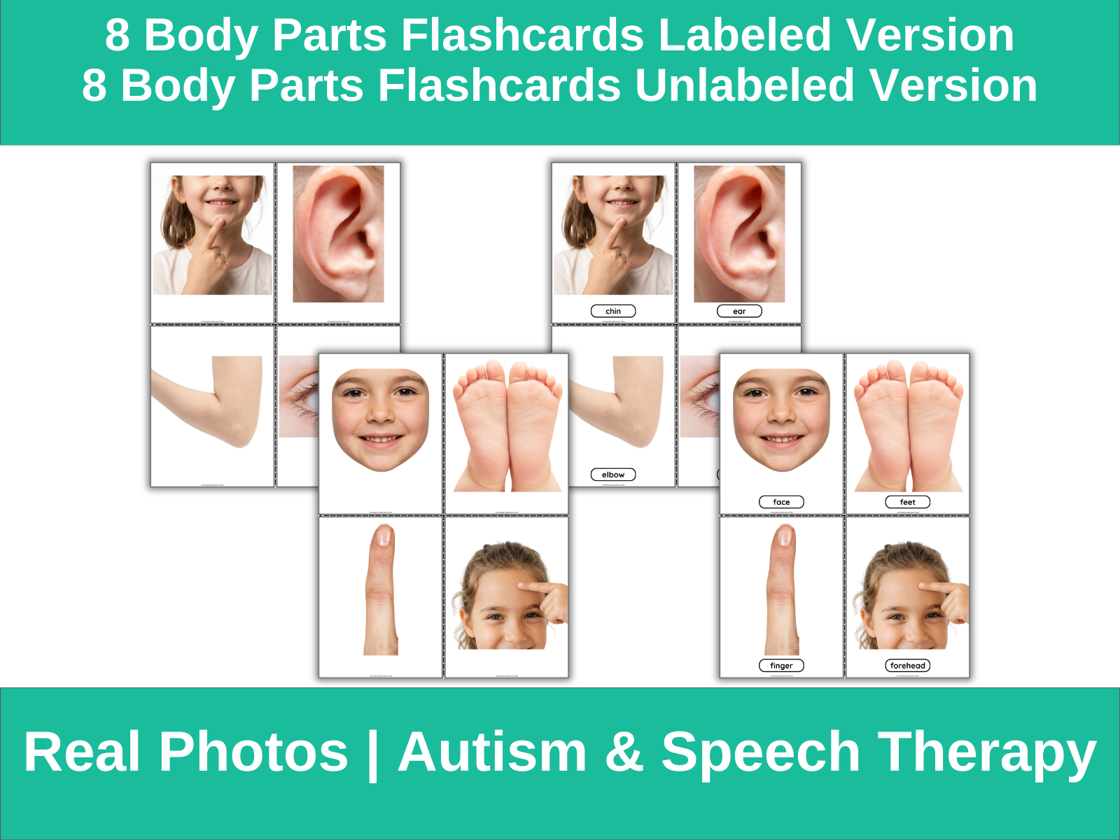 Free Body Parts Flashcards for Autism | Teaching Resources