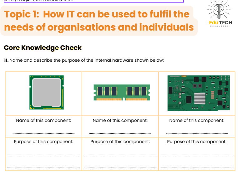 Vocational Award ICT Unit 1 Practice Exam Questions Workbook