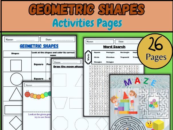Geometric Shapes/Shape Recognition/Shape Drawing/Geometry Worksheets