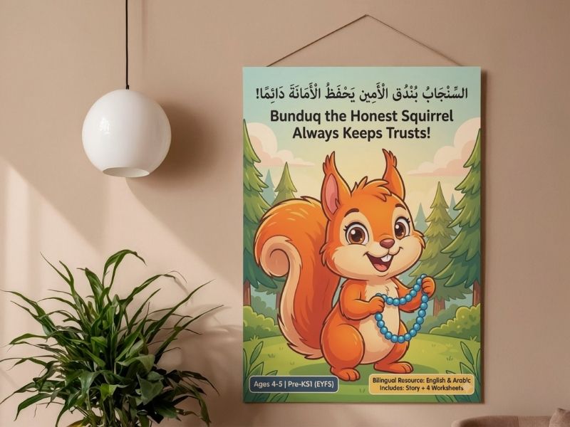 Bilingual Islamic Story & 4 Worksheets 5