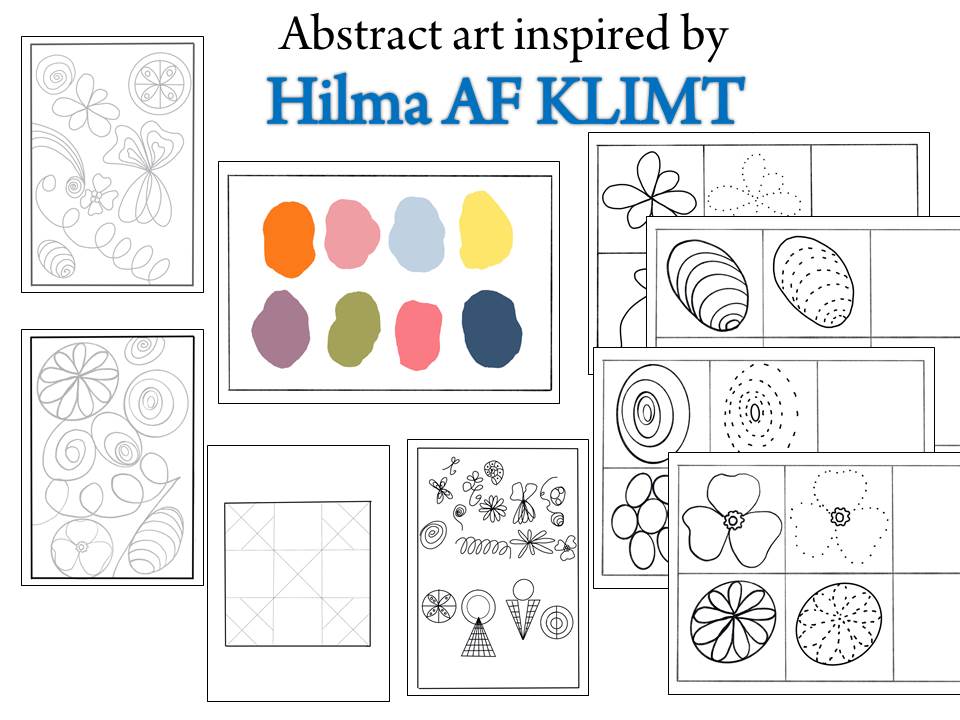 Abstract art inspired by Hilma Af Klimt-Coloring pages and patterns