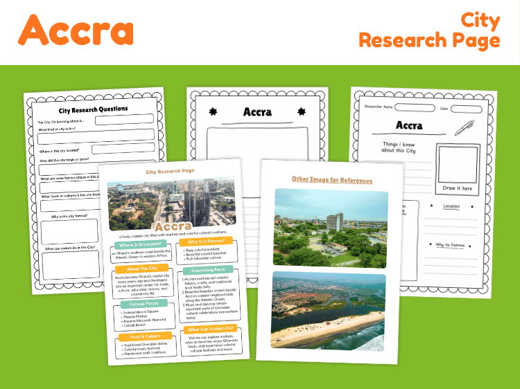 Accra City Research Project | Ghana Geography Worksheets