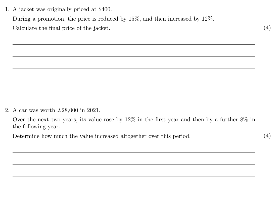 Percentages Gcse Word Problems Worksheets GCSE Percentages of Amounts Word Problems Higher Tier | Teaching Resources