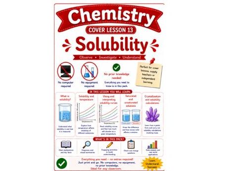 Chemistry cover lesson, solubility (Ch13) science