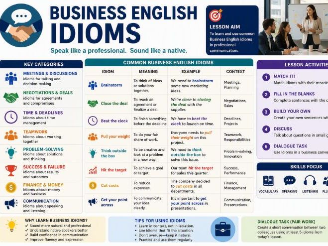 Employability English (Idioms, Expressions & Sayings)