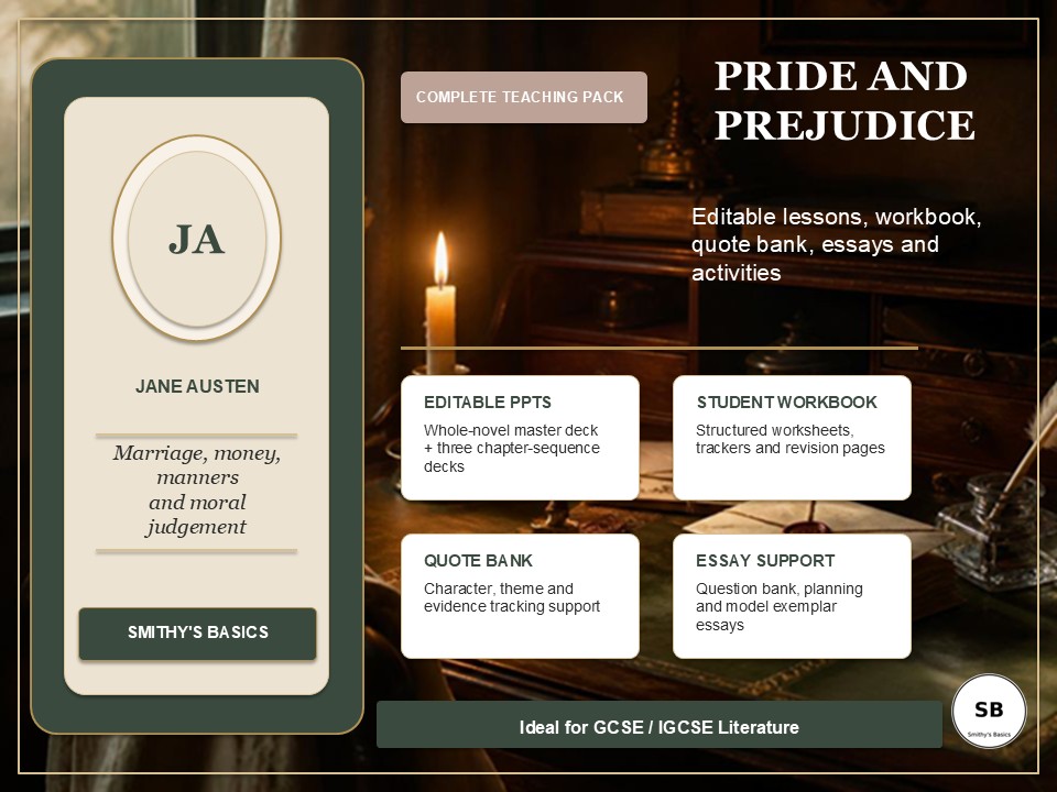 "Pride and Prejudice" by Jane Austen - Complete Teaching and Learning Pack from Smithy;s Basics