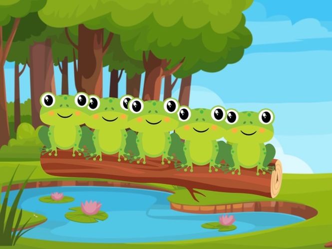 5 little speckled frogs