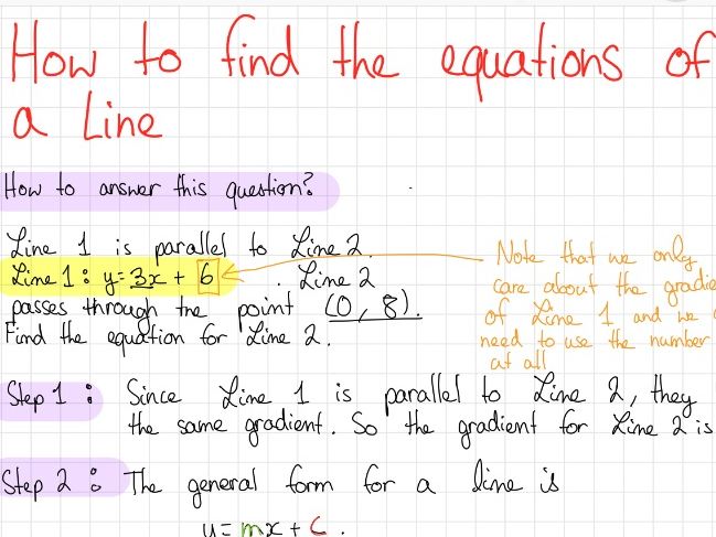 GCSE Parallel and Perpendicular Lines notes