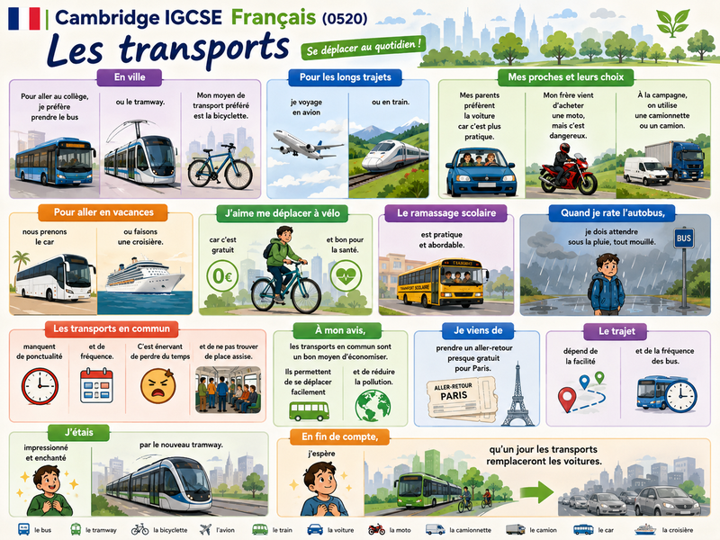 Cambridge IGCSE French (0520) - Module 3.7 - Voyages et transports