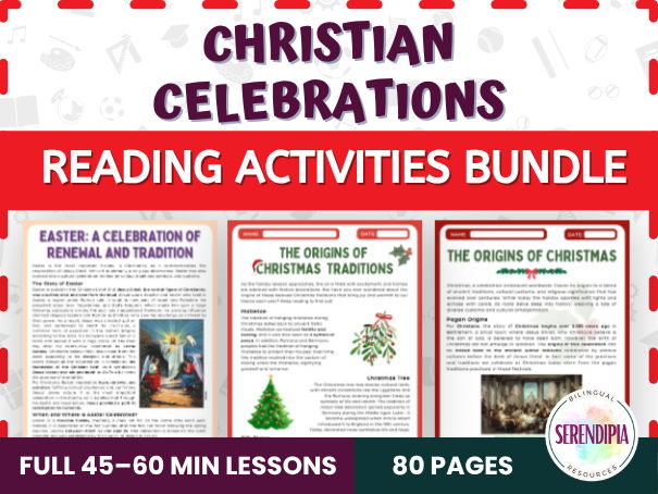Christian Holidays Reading Passages and Comprehension Activities for KS3, KS4 Literacy | Christmas, Easter