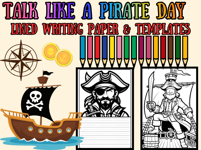 Talk Like a Pirate Day Lined Writing Paper & Templates | Printable Sheets