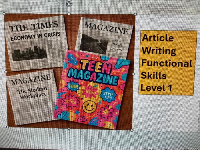 Functional skills 1 bundle for teaching article writing.