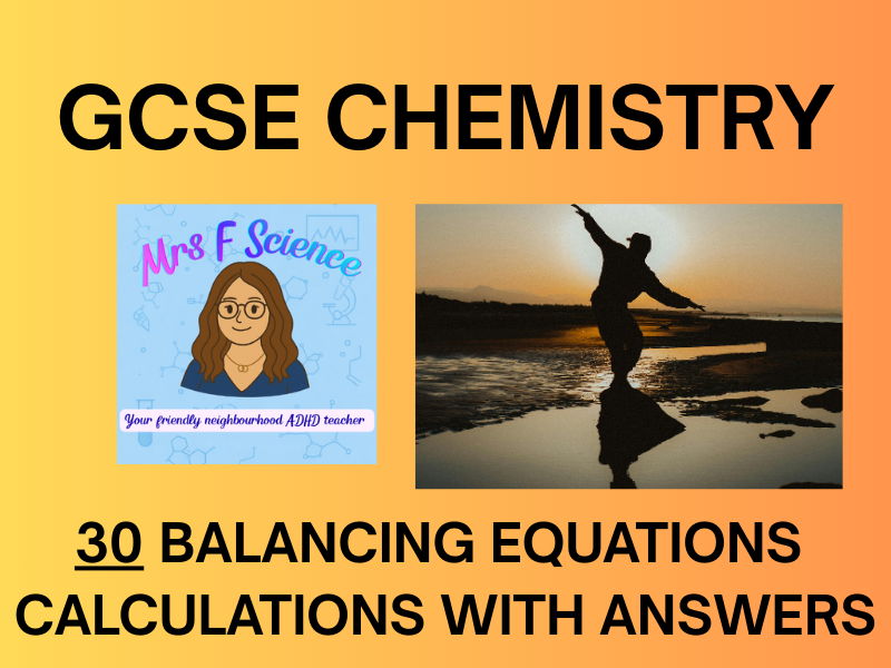 GCSE Chemistry Balancing Equations Calculations Worksheet | KS4 | AQA