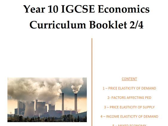 Year 10 IGCSE Economics Curriculum Booklet 2 (Edexcel)