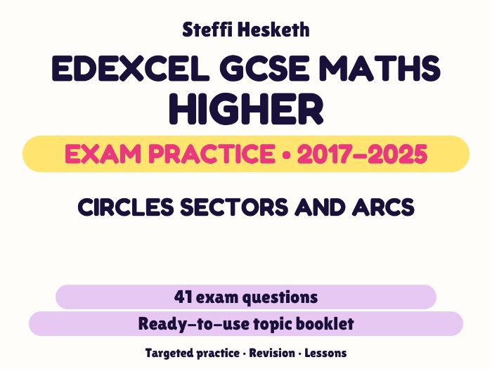Edexcel GCSE Maths Higher: Circles sectors and arcs Exam Questions | 2017-2025