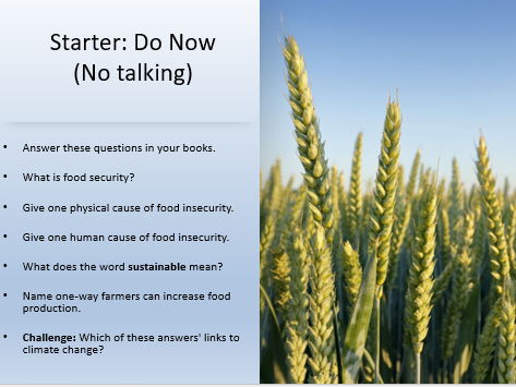 AQA GCSE Geography Sustainable Food production